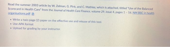 Read the summer 2003 article by W. Zelman, G.
