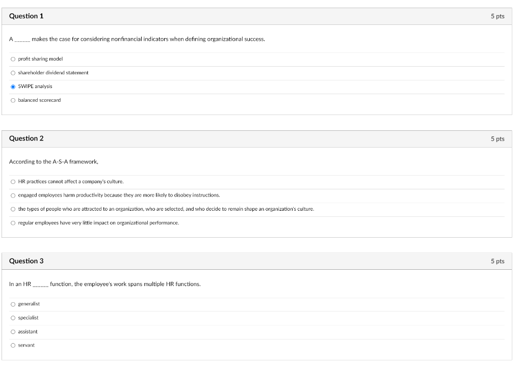 Question 1 5 pts A___ makes the case for