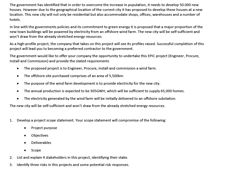 The government has identified that in order to