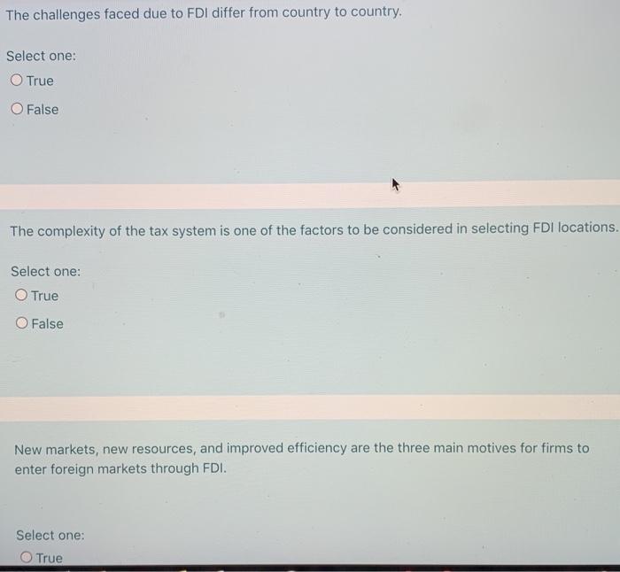 The challenges faced due to FDI differ from