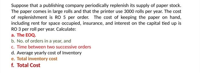 Suppose that a publishing company periodically