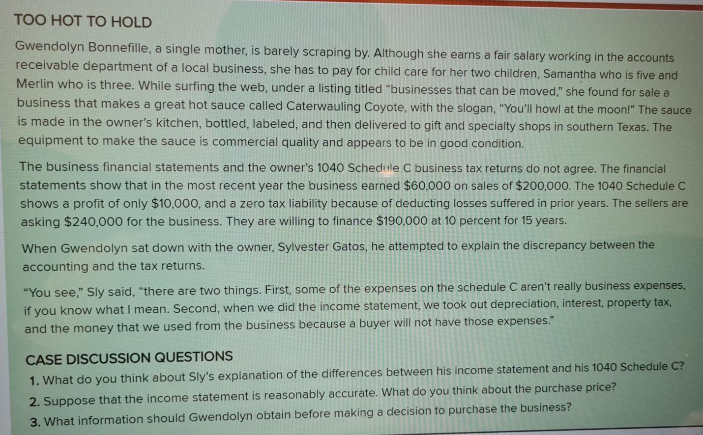 TOO HOT TO HOLD Gwendolyn Bonnefille, a single