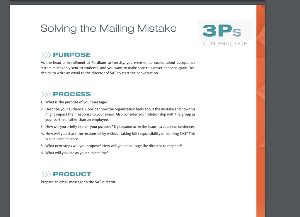 Read Chapter 4, Review The 3Ps in Action.