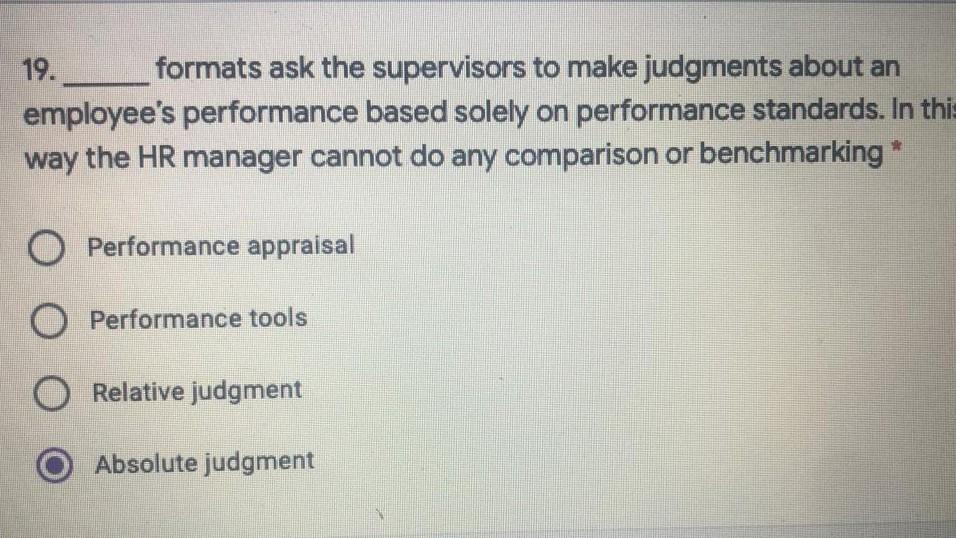 19. formats ask the supervisors to make judgments