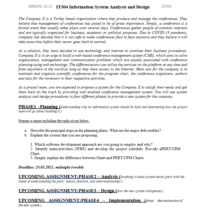 SPRING 20 21 IT304 Information System Analysis