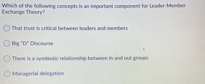 Which of the following concepts is an important