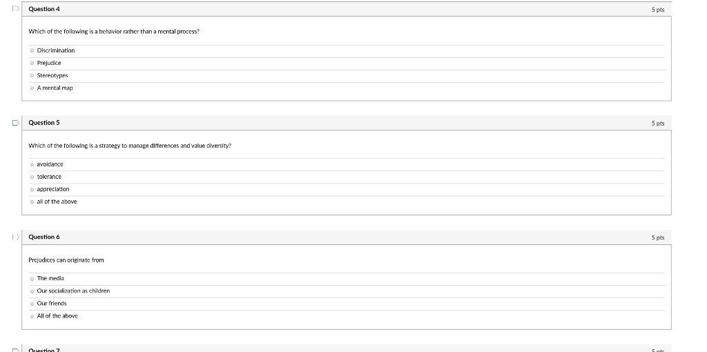 Question 1 5 pts According to Parker differences