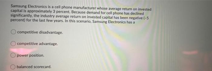 Samsung Electronics is a cell phone manufacturer
