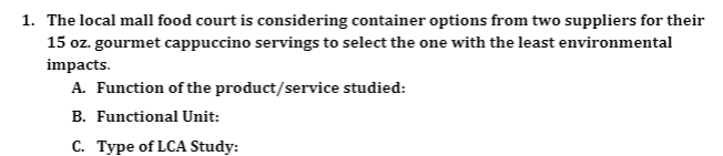 1. The local mall food court is considering