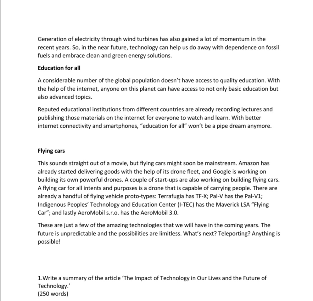 Generation of electricity through wind turbines
