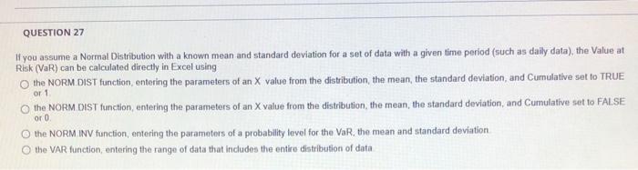 risk management!! help please! QUESTION 26 The Z
