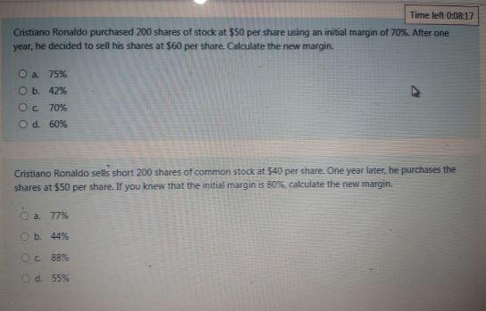 Time left 0:08:17 Cristiano Ronaldo purchased 200