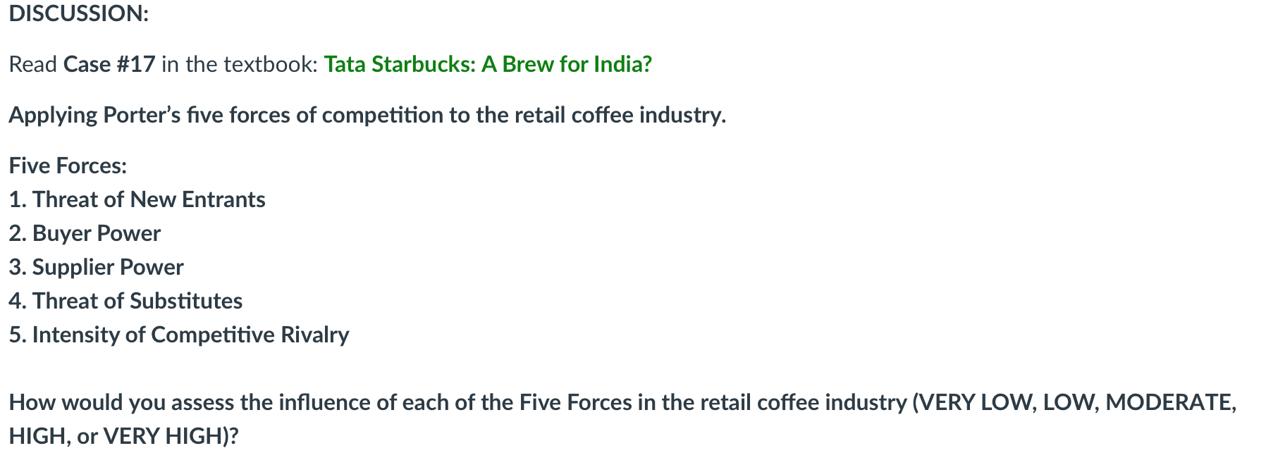 DISCUSSION: Read Case #17 in the textbook: Tata