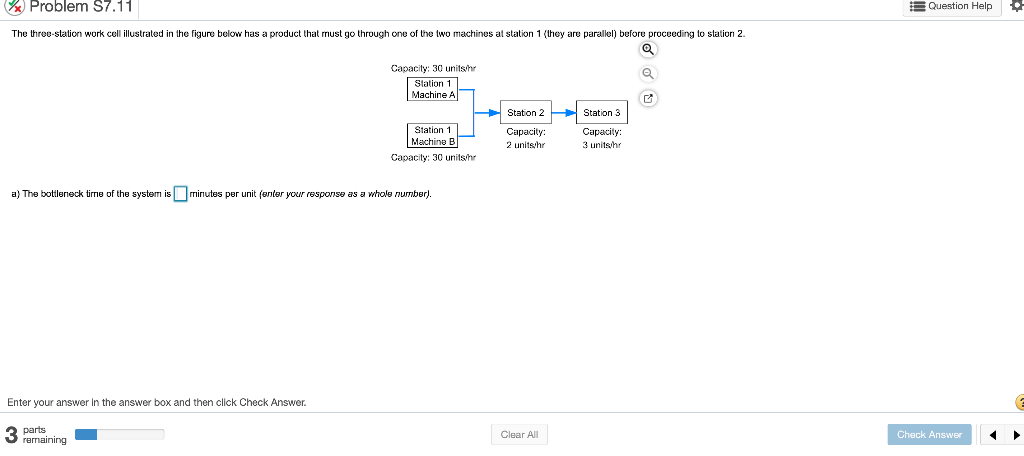 a)The bottleneck time of the system is ___minutes