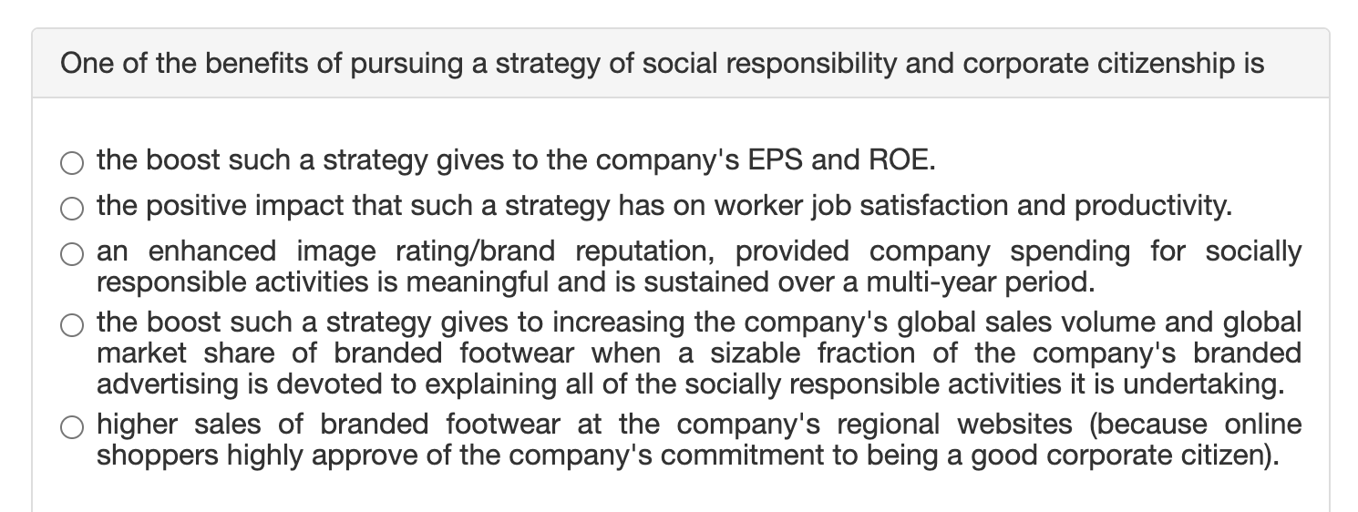 One of the benefits of pursuing a strategy of