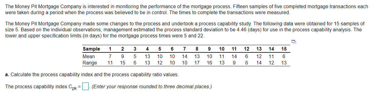The Money Pit Mortgage Company is interested in