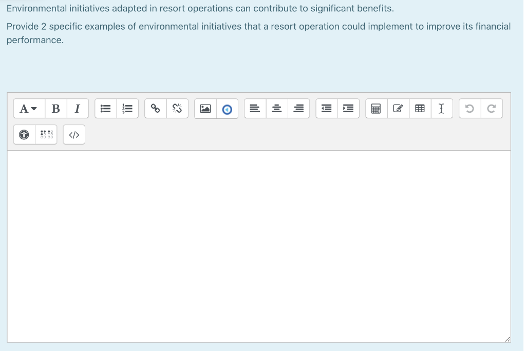 Environmental initiatives adapted in resort