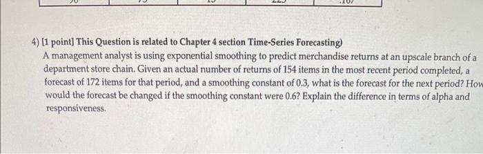 4) [1 point] This Question is related to Chapter