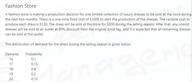 Fashion Store A fashion store is making a