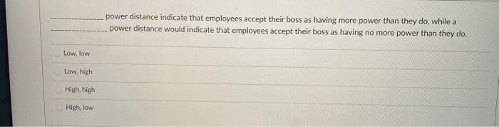 power distance indicate that employees accept