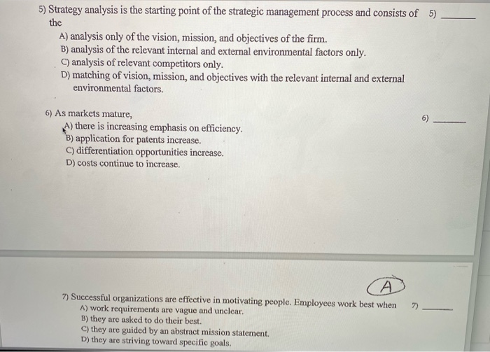 5) Strategy analysis is the starting point of the