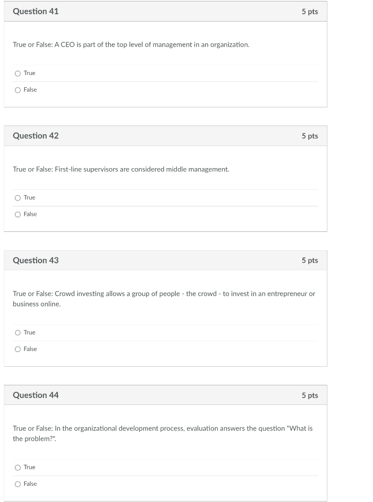 True or False: A CEO is part of the top level of