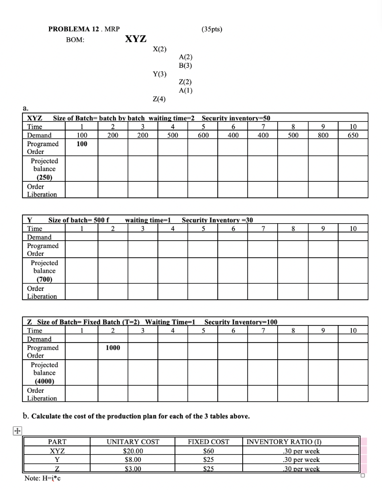 Please answer part a & b and show your process.