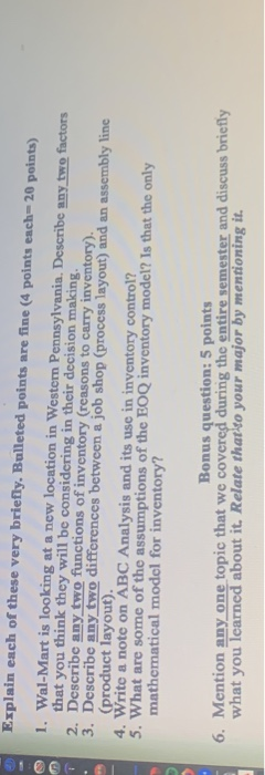 Explain each of these very briefly. Bulleted