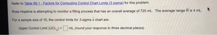 Refer to Table 56.1 - Factors for Computing