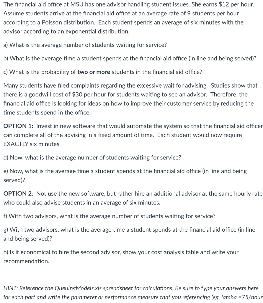 The financial aid office at MSU has one advisor