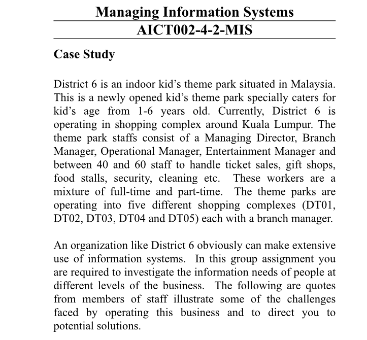 Which information system suits these managers