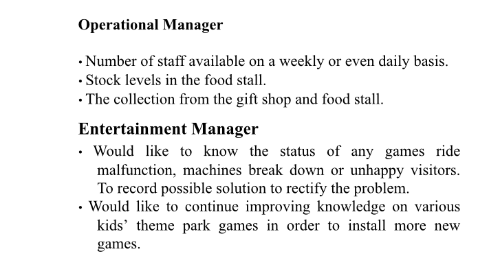 Which information system suits these managers