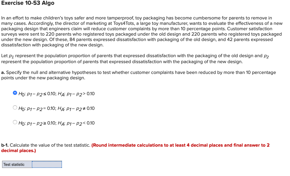 Exercise 10-53 Algo In an effort to make