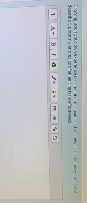 Drawing upon your own experience (as a member of