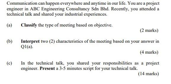 technical communication Communication can happen