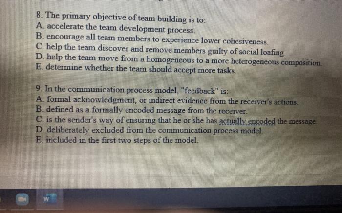 8. The primary objective of team building is to: