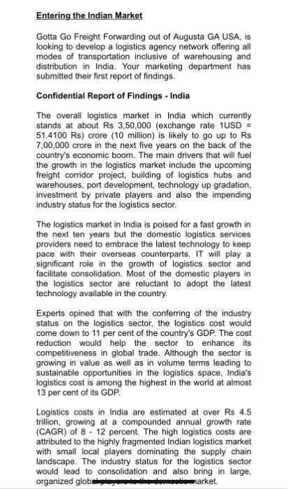 Entering the Indian Market Gotta Go Freight