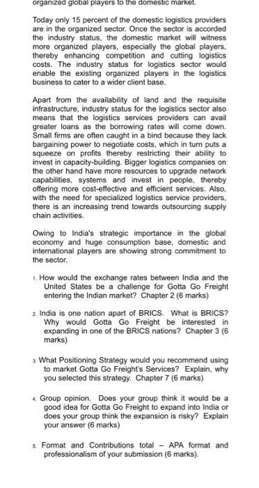 Entering the Indian Market Gotta Go Freight