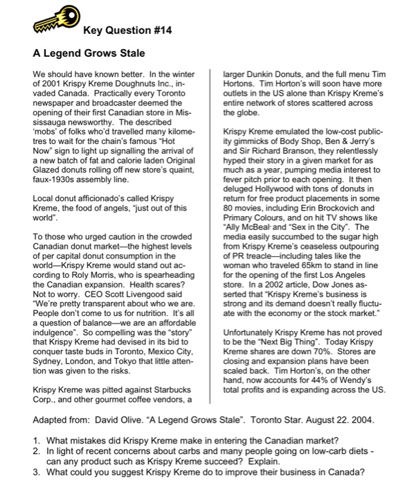 Key Question #14 A Legend Grows Stale larger