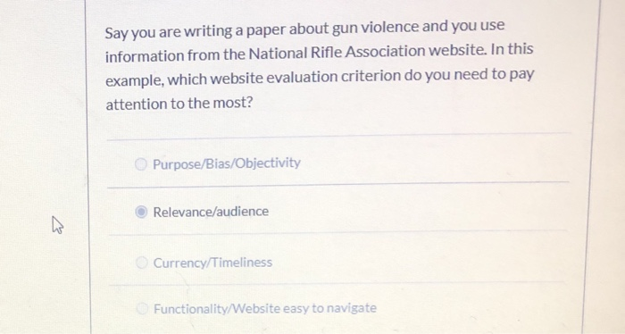 Say you are writing a paper about gun violence