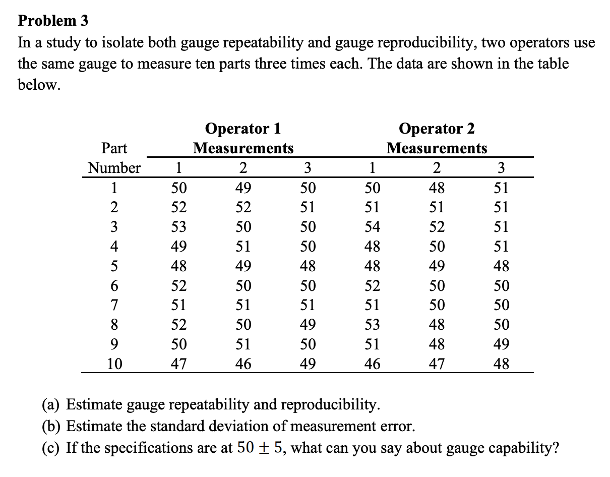 Problem 3 In a study to isolate both gauge
