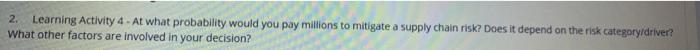 2. Learning Activity 4 . At what probability