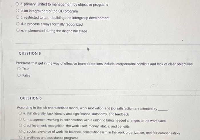 a. primary limited to management by objective