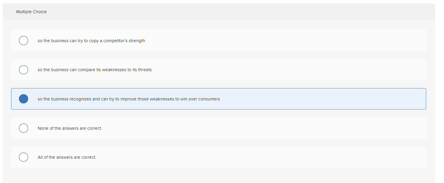 7c. When creating a SWOT analysis, what i... When