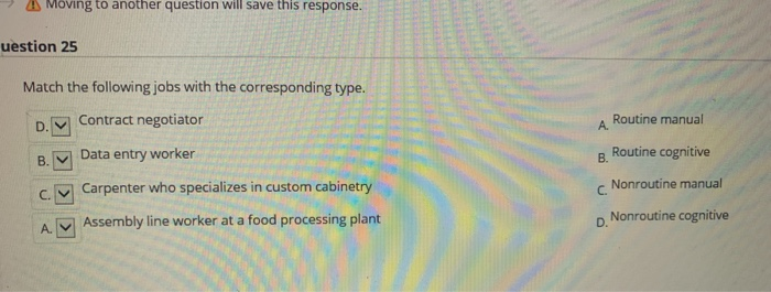 Moving to another question will save this