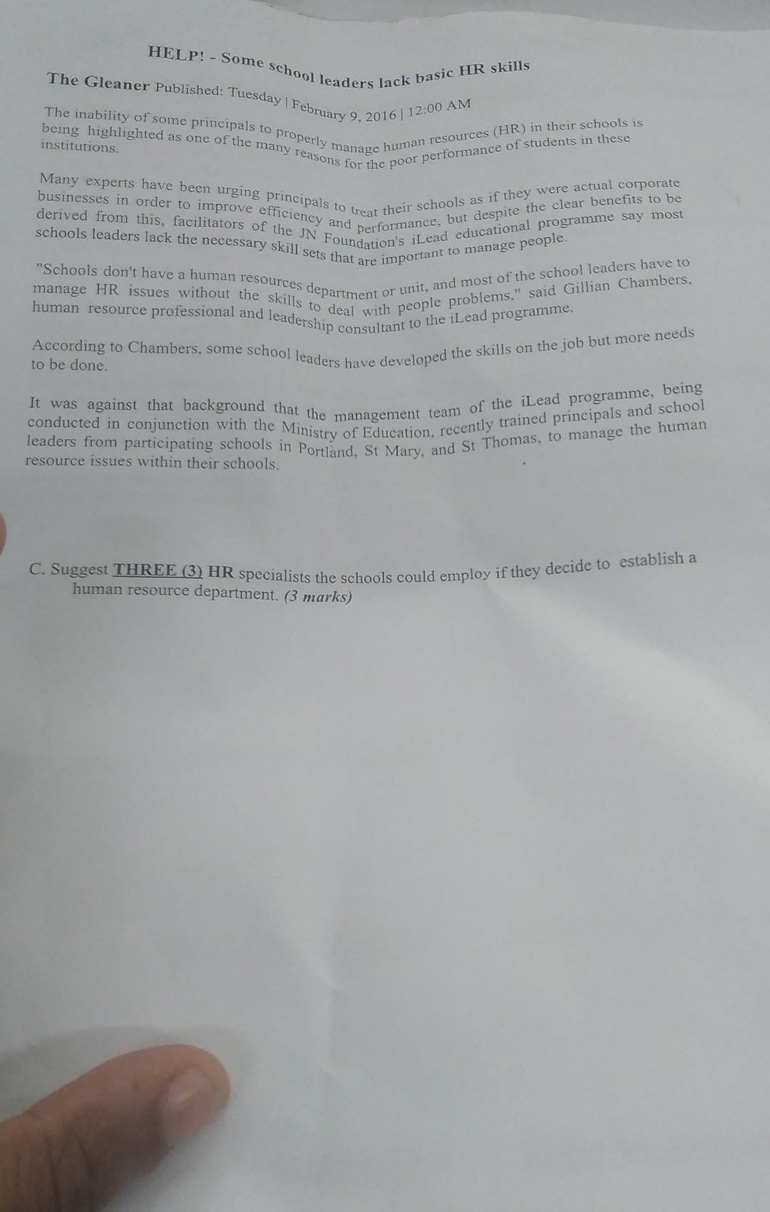 HELP! - Some school leaders lack basic HR skills
