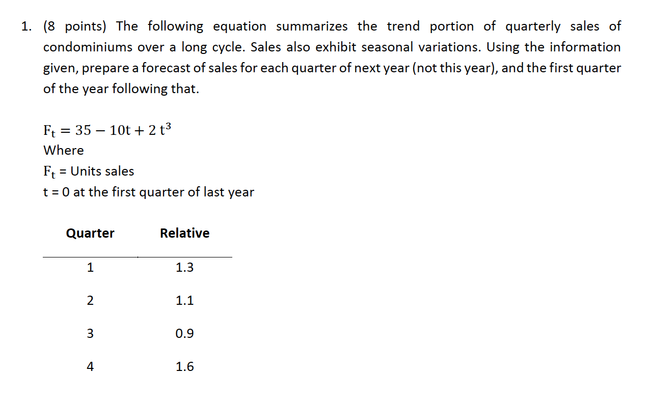 1. (8 points) The following equation summarizes