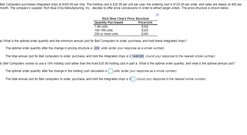 Part B please Bell Computers purchases integrated