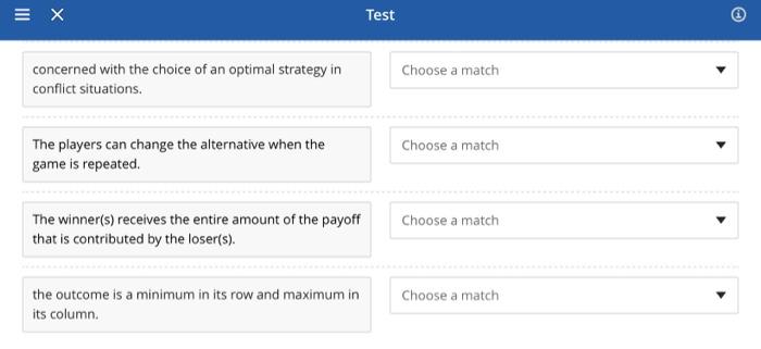 matching type only choices choices Test @ = X