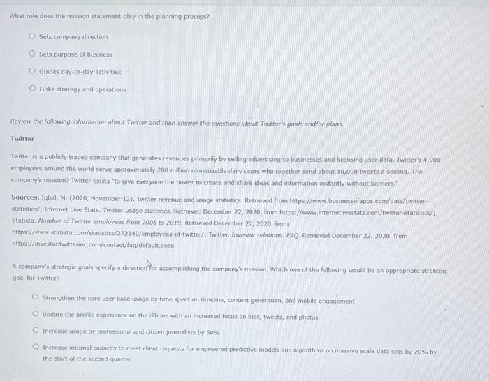 What role does the mission statement play in the